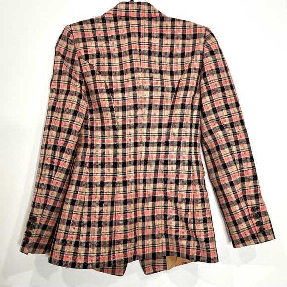 NWT NEW Michael Kors Two-Button Bold Plaid Wool Blazer - Picture 5 of 13